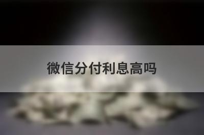 微信分付利息高吗 