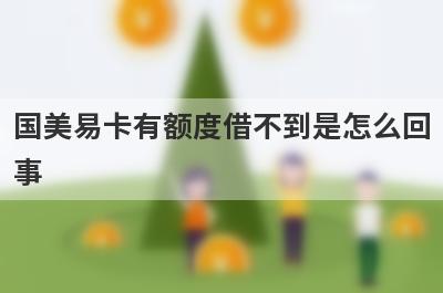 国美易卡有额度借不到是怎么回事 