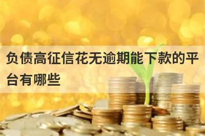 负债高征信花无逾期能下款的平台有哪些 