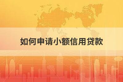 如何申请小额信用贷款