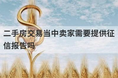二手房交易当中卖家需要提供征信报告吗?