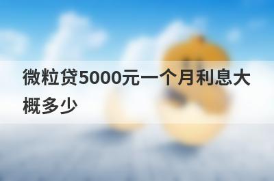 微粒贷5000元一个月利息大概多少 