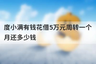 度小满有钱花借5万元周转一个月还多少钱?
