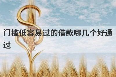 门槛低容易过的借款哪几个好通过?