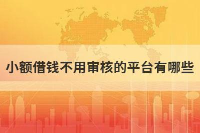 小额借钱不用审核的平台有哪些 这几个审核比较快