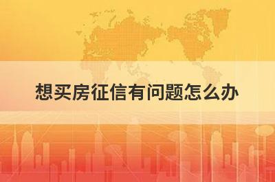想买房征信有问题怎么办 了解这几种方法