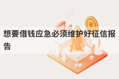 想要借钱应急必须维护好征信报告