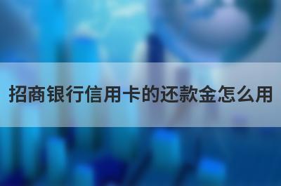 招商银行信用卡的还款金怎么用 