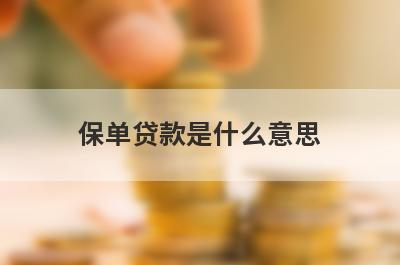 保单贷款是什么意思?保单贷款怎么贷?