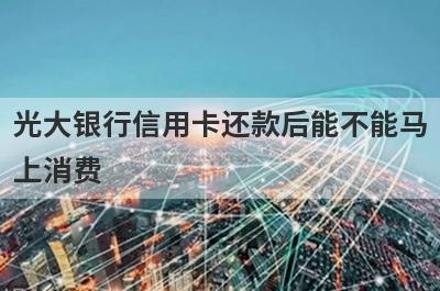 光大银行信用卡还款后能不能马上消费?
