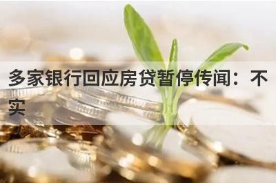 多家银行回应房贷暂停传闻：不
实
