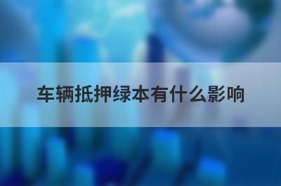 车辆抵押绿本有什么影响?