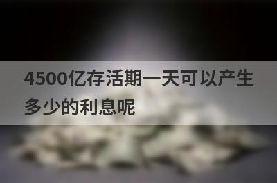 4500亿存活期一天可以产生多少的利息呢?