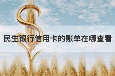 民生银行信用卡的账单在哪查看?