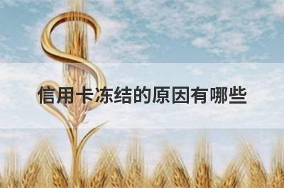信用卡冻结的原因有哪些?
