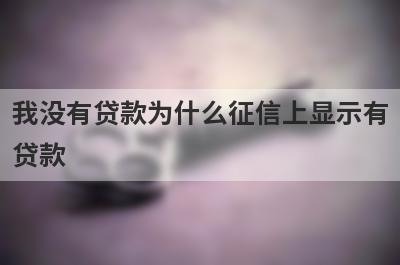 我没有贷款为什么征信上显示有
贷款
