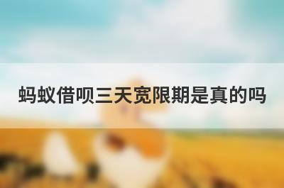 蚂蚁借呗三天宽限期是真的吗?