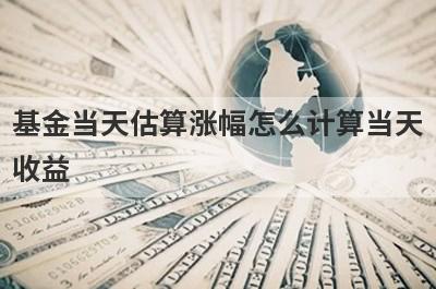 基金当天估算涨幅怎么计算当天收益?
