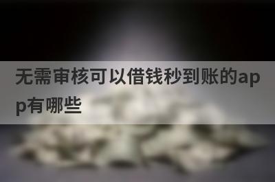 无需审核可以借钱秒到账的app有哪些?这5个审核快到账快