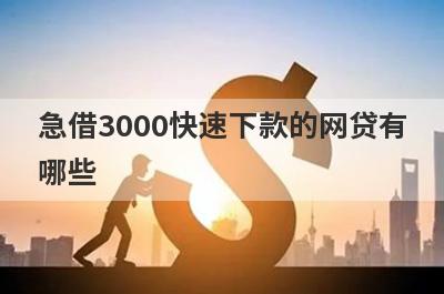 急借3000快速下款的网贷有哪些?这几个平台借款3000好下款