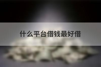 什么平台借钱最好借?这几个平台靠谱容易通过