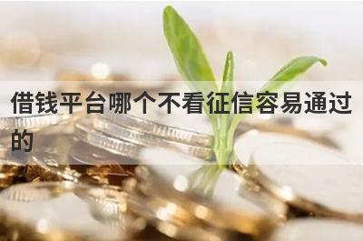 借钱平台哪个不看征信容易通过的?盘点5个不看征信好通过的借款平台