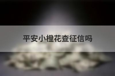 平安小橙花查征信吗?