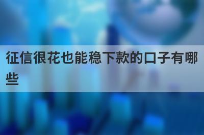 征信很花也能稳下款的口子有哪些?盘点5个征信花了也能借钱的口子