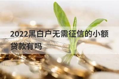 2022黑白户无需征信的小额贷款有吗?整理5个无视黑白的贷款口子