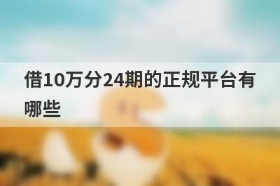 借10万分24期的正规平台有哪些?盘点5个分期时间长的网贷平台