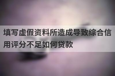 填写虚假资料所造成导致综合信用评分不足如何贷款?