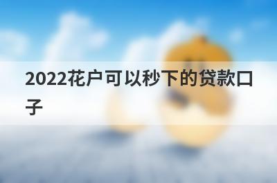 2022花户可以秒下的贷款口子,精选花户好下款的借款口子