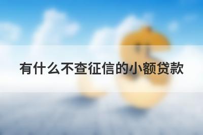 有什么不查征信的小额贷款?这几个平台不看征信好通过