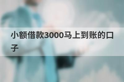 小额借款3000马上到账的口子,精选5个借款3000秒到账的口子