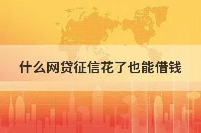 什么网贷征信花了也能借钱?全网整理征信花了可以借钱急用的口子