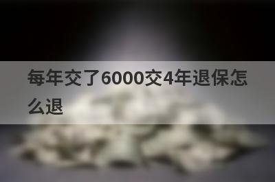 每年交了6000交4年退保怎么退?能退多少钱?