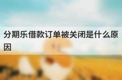 分期乐借款订单被关闭是什么原因?
