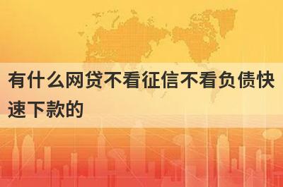 有什么网贷不看征信不看负债快速下款的?盘点不看负债和征信的贷款口子