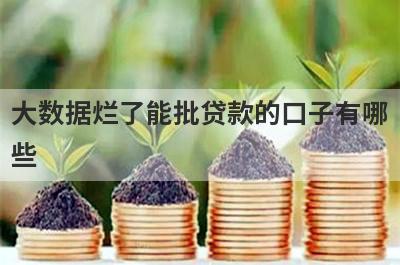 大数据烂了能批贷款的口子有哪些?盘点5个大数据烂了也能下款的口子