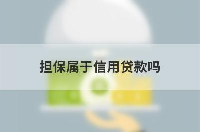 担保属于信用贷款吗?