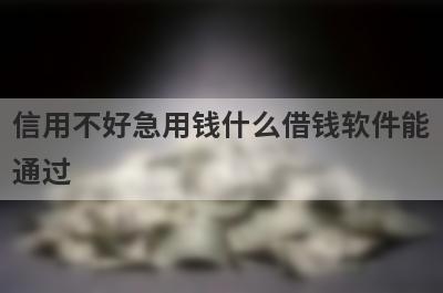 信用不好急用钱什么借钱软件能通过?