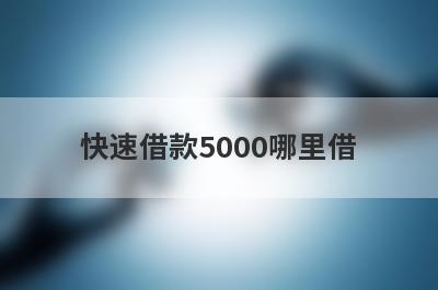 快速借款5000哪里借?借5000马上到账的平台
