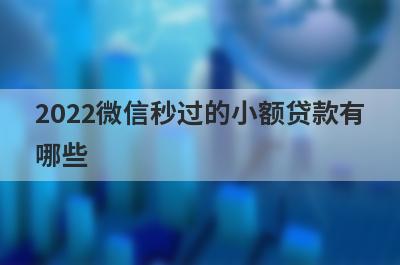 2022微信秒过的小额贷款有哪些?微信借款马上到账的平台