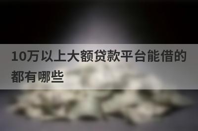 10万以上大额贷款平台能借的
都有哪些

