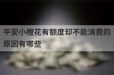平安小橙花有额度却不能消费的原因有哪些?