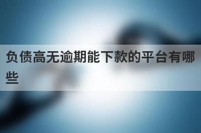 负债高无逾期能下款的平台有哪些?这几个不看负债好下款