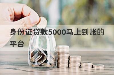 身份证贷款5000马上到账的平台,5个凭身份证借钱的平台一览