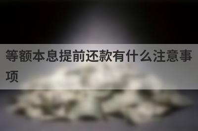 等额本息提前还款有什么注意事
项
