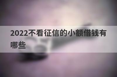 2022不看征信的小额借钱有哪些?这几个小额不查征信秒下款