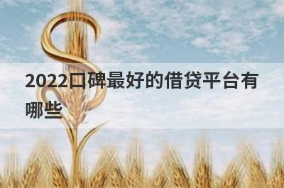 2022口碑最好的借贷平台有哪些?这几个平台正规利息低